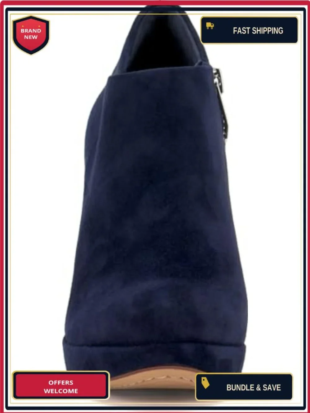 Vince Camuto Elvin Suede Platform Bootie Almond Toe Zipper Ankle Boots
